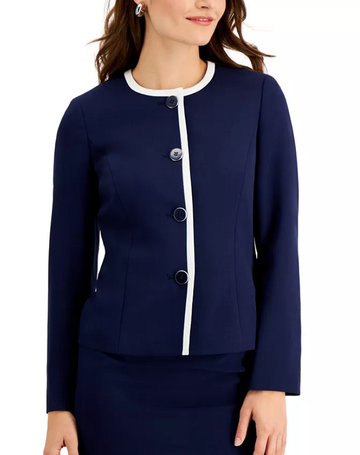 LE SUIT Petite Flared-Hem Skirt Suit