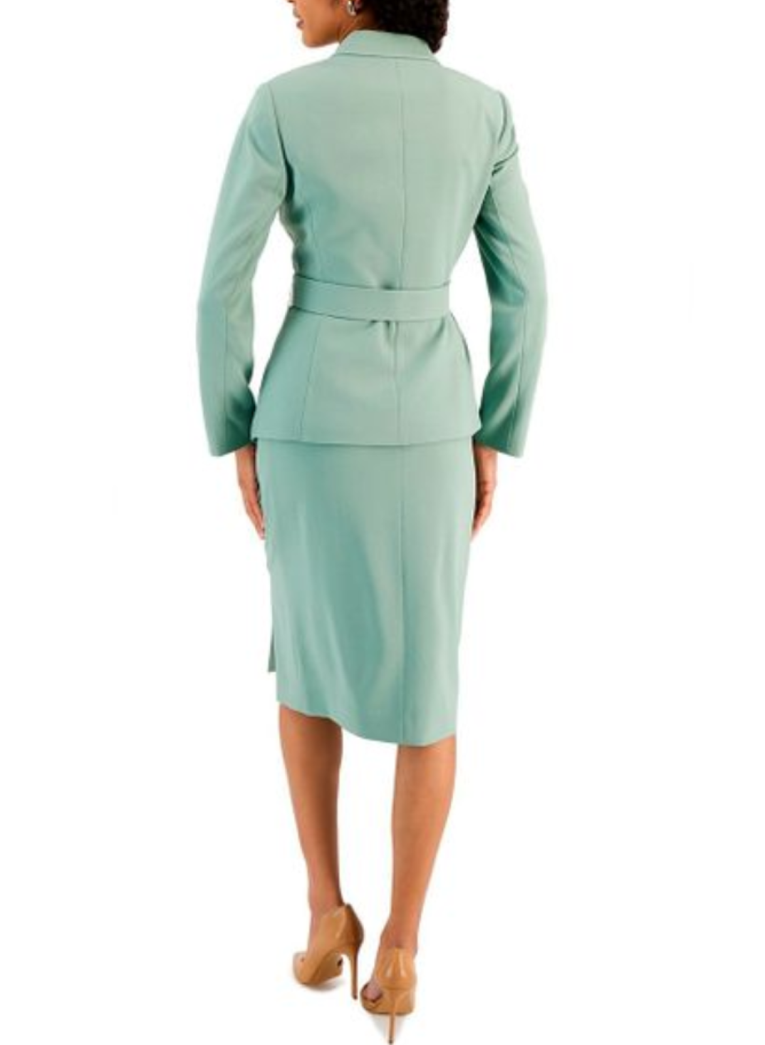 Tahari ASL Belted Wrap Skirt Suit