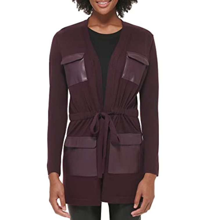 Calvin Klein Faux Leather Pocket Cardigan (Copy)