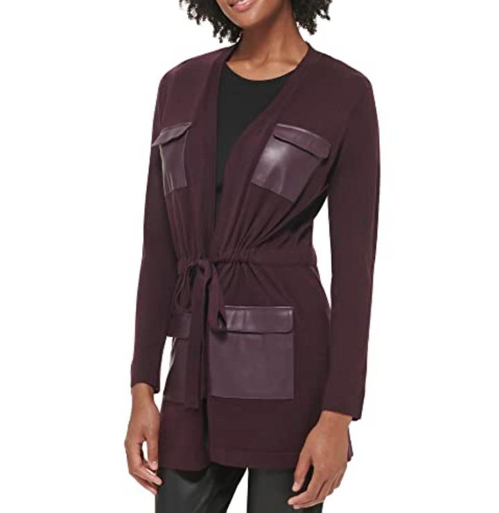 Calvin Klein Faux Leather Pocket Cardigan (Copy)