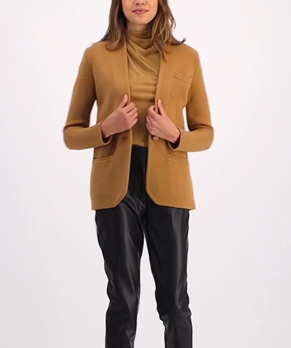 Calvin Klein One-Button Sweater Knit Blazer