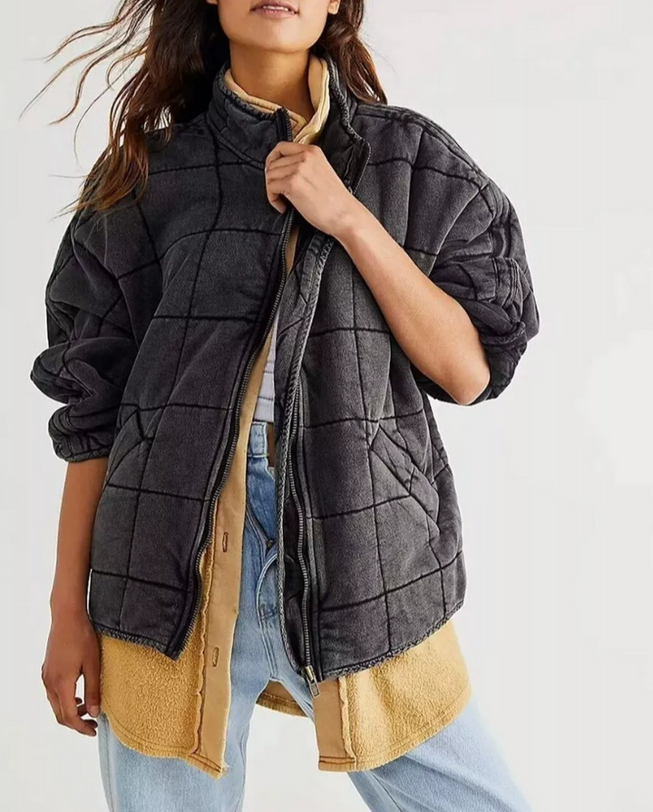 Free People Quilted Dolman-Sleeve Jacket