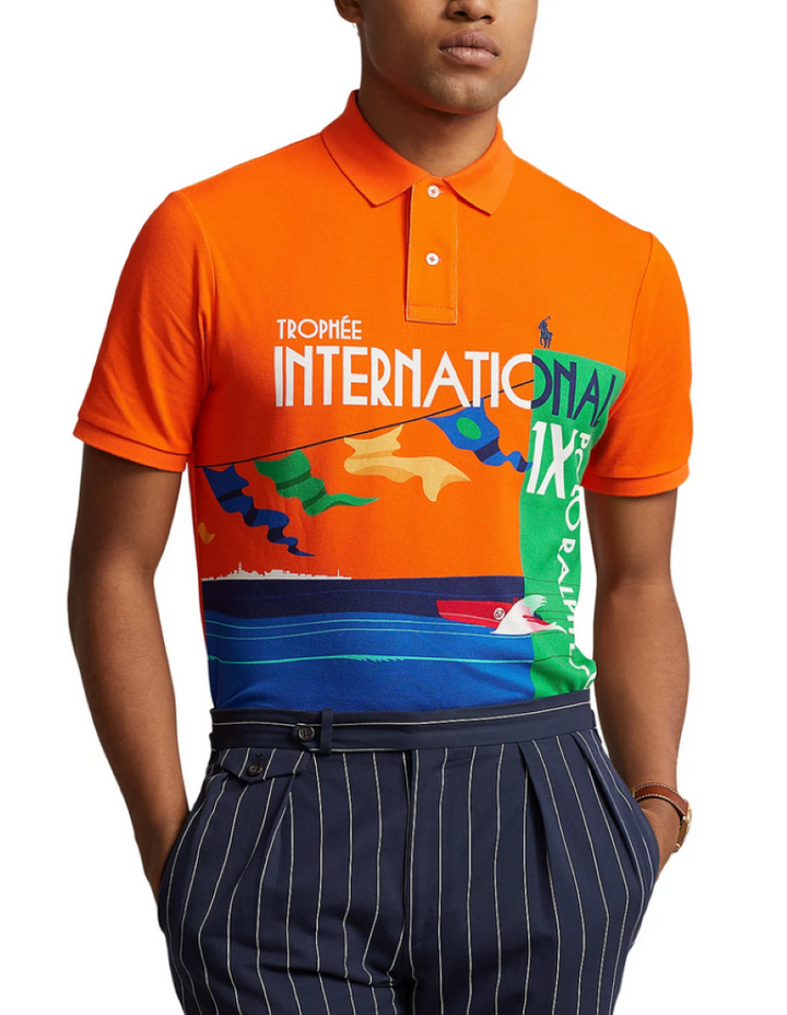 POLO RALPH LAUREN MEN Classic Fit Mesh Graphic Polo Shirt