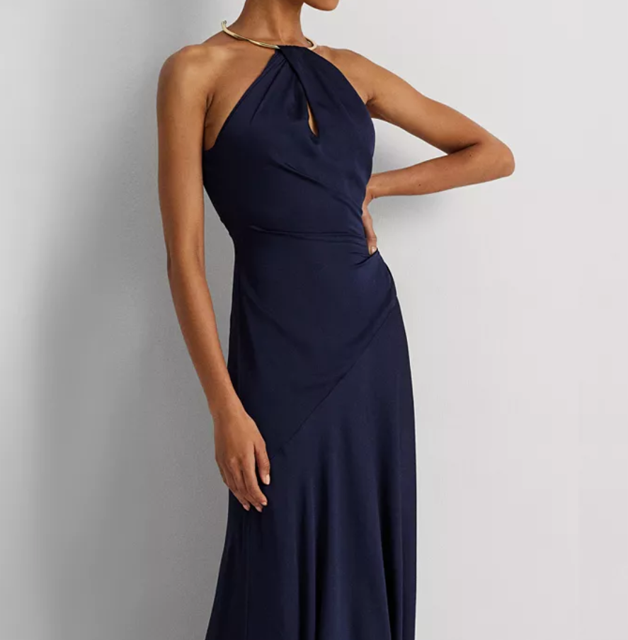 LAUREN RALPH LAUREN Embellished Halter Gown