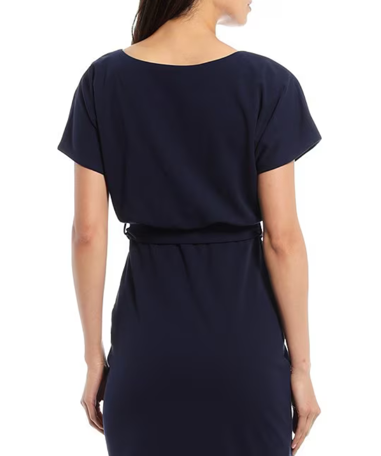 kensie Blouson Faux-Wrap Dress