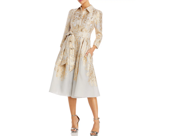 Teri Jon by Rickie Freeman Metallic Jacket Dress