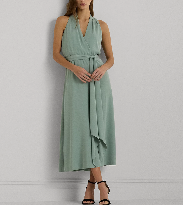Lauren Ralph Lauren Belted Halter Dress