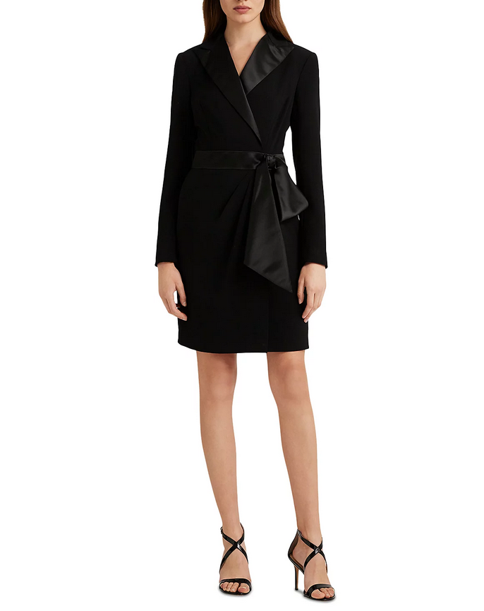 Ralph Lauren Tuxedo Faux Wrap Dress