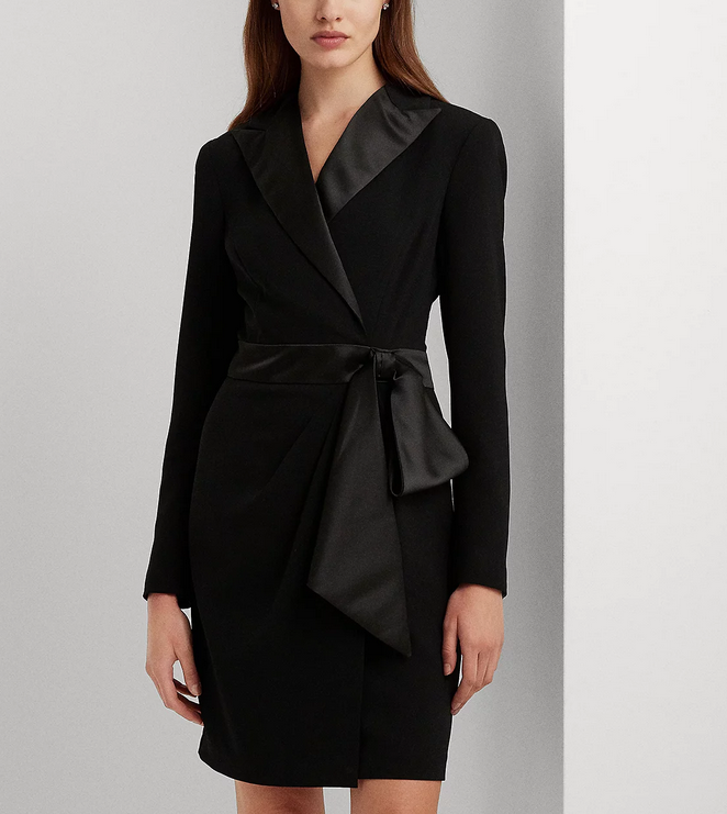 Ralph Lauren Tuxedo Faux Wrap Dress