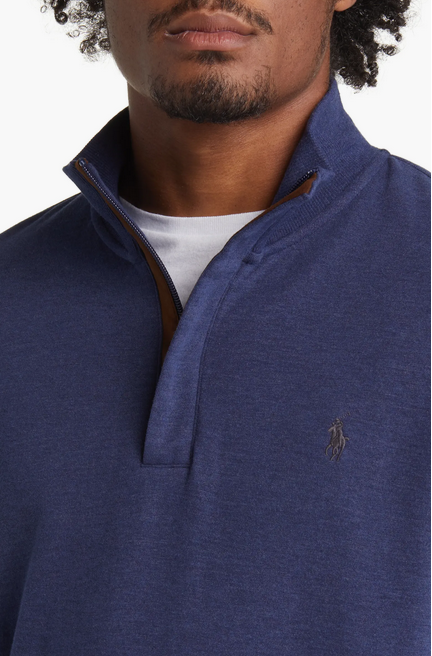 POLO RALPH LAUREN MEN Luxury Jersey Quarter-Zip Pullover