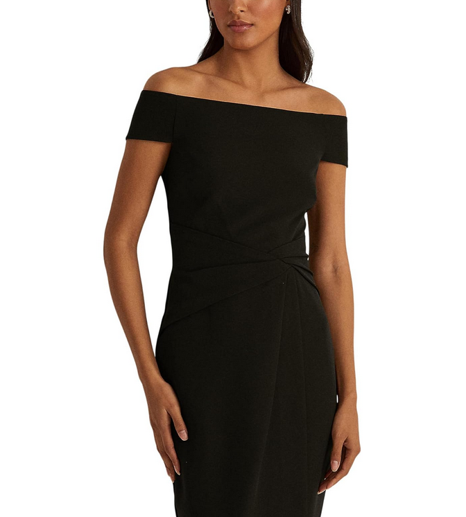 Lauren Ralph Lauren Crepe Off-the-Shoulder Dress