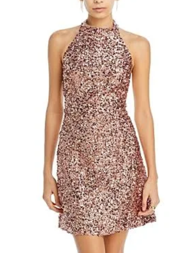 Liv Foster Sequin Halter Mini Dress