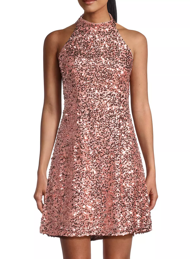 Liv Foster Sequin Halter Mini Dress