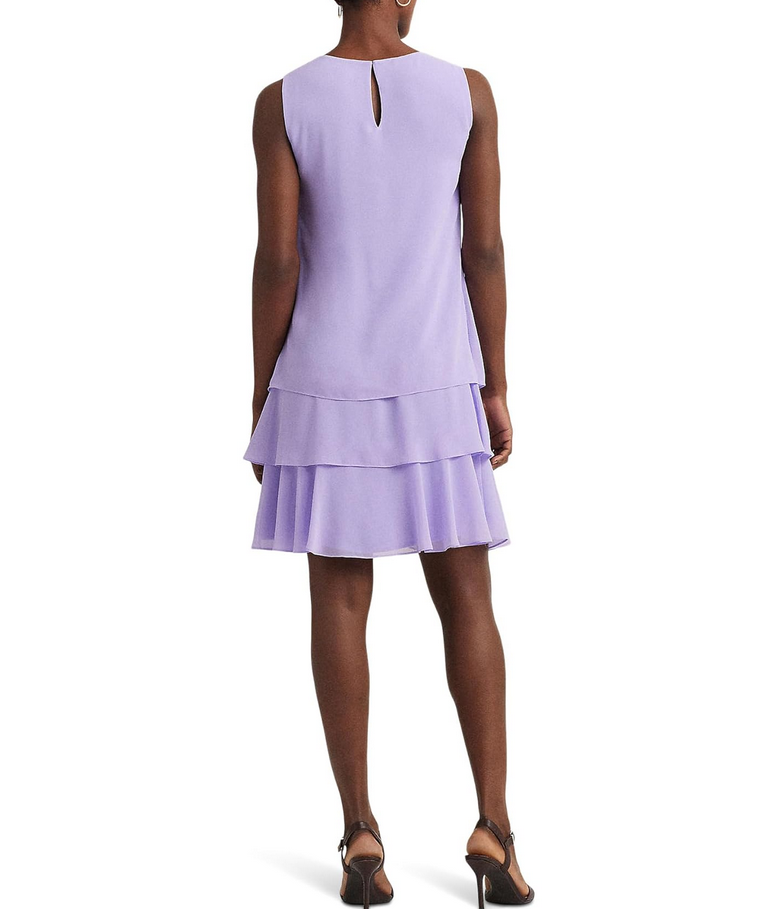 LAUREN RALPH LAUREN Crinkle Georgette Shift Dress