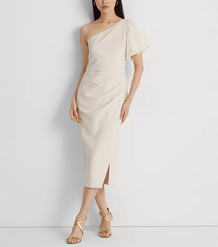 LAUREN RALPH LAUREN One-Shoulder Crepe Cocktail Dress