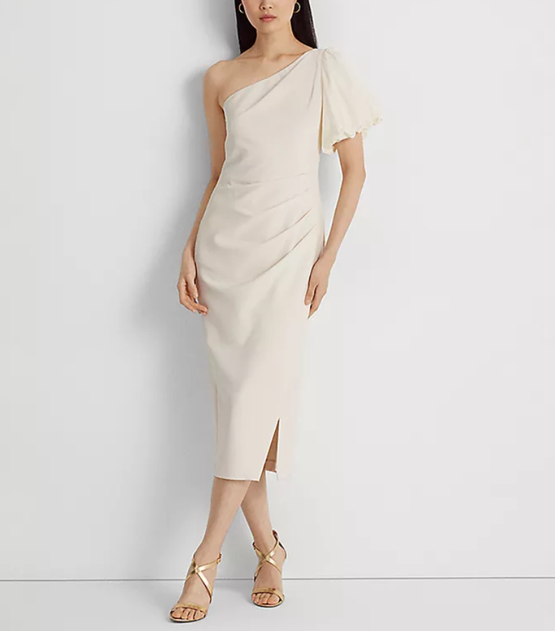 ralph lauren crepe cocktail dress Lauren Ralph Lauren TWIST-FRONT CREPE COCKTAIL DRESS - Cocktail dress /  Party dress - mascarpone cream/off-white