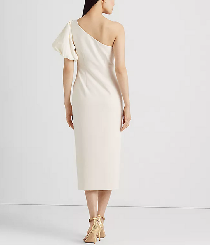 LAUREN RALPH LAUREN One-Shoulder Crepe Cocktail Dress