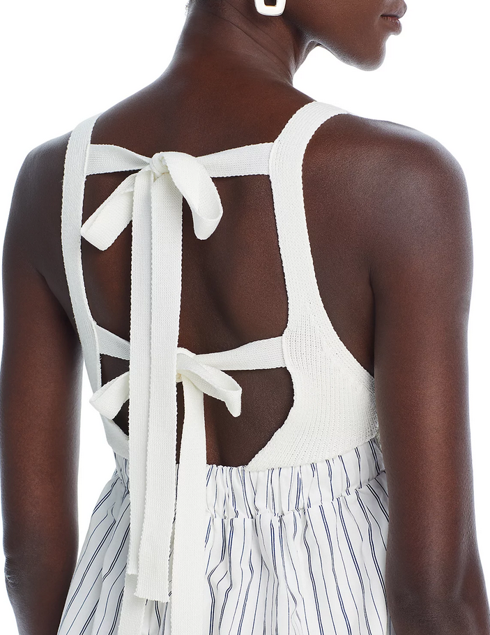 English Factory Striped Tie Back Maxi Dress
