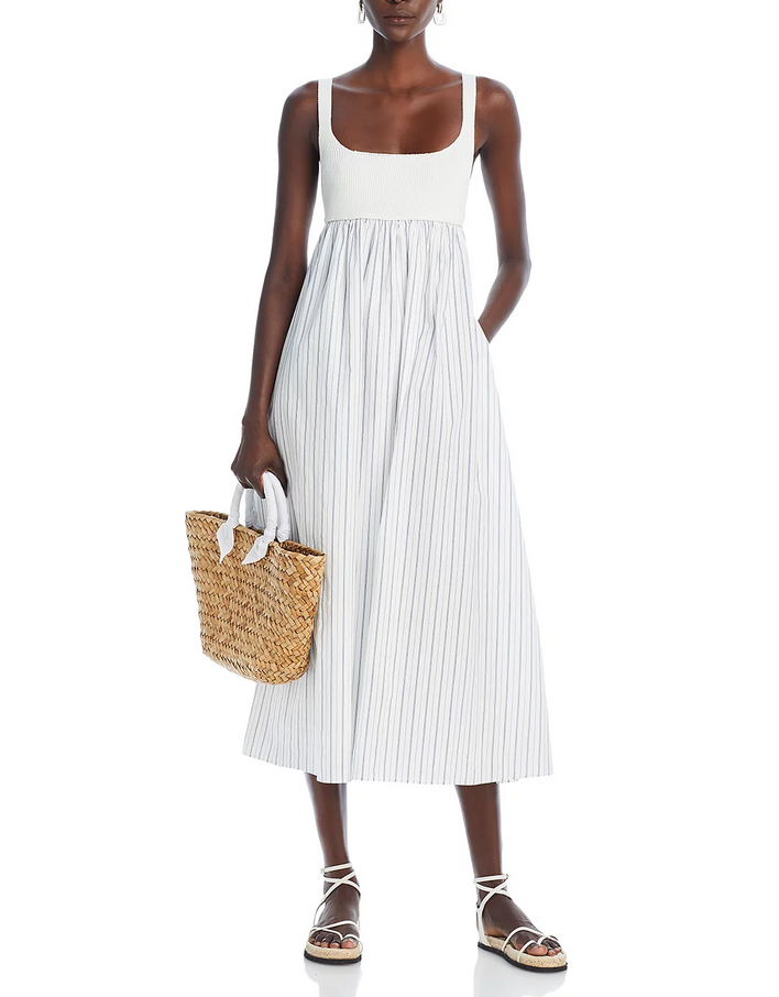 English Factory Striped Tie Back Maxi Dress