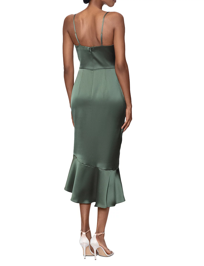 AQUA Ruffled Midi Dress