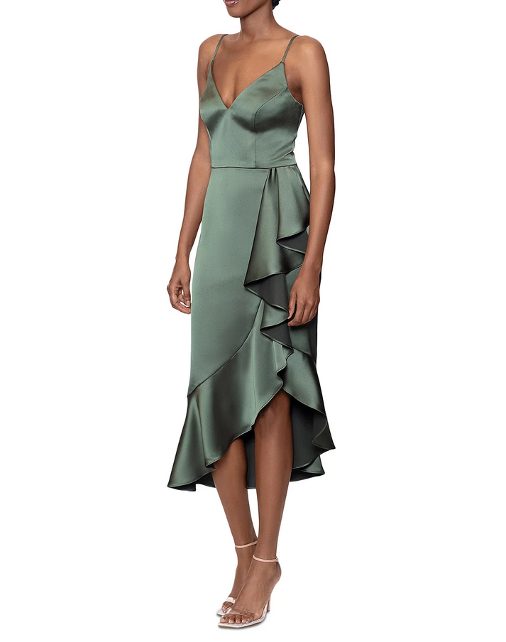 AQUA Ruffled Midi Dress