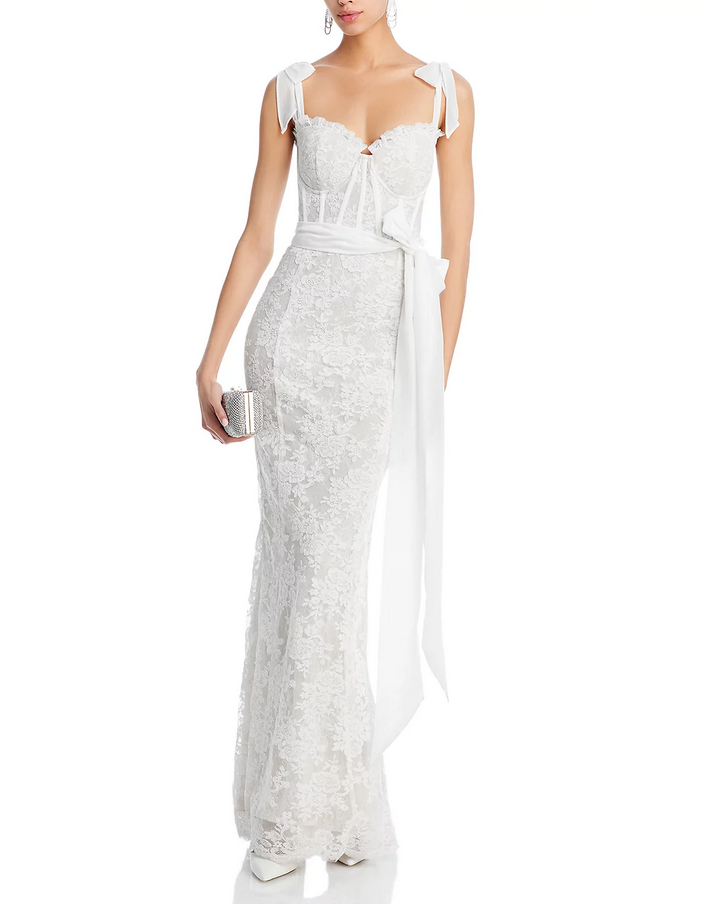 V. Chapman Romanza Lace Corset Gown