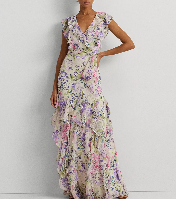 Lauren Ralph Lauren Ruffled Floral A-Line Dress – DGFOutlet