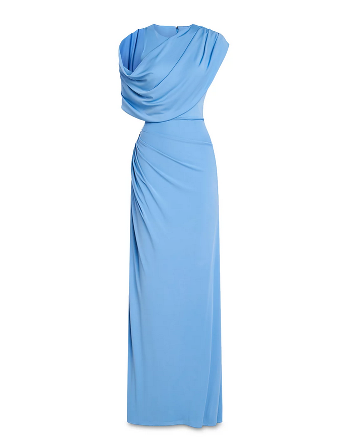 HALSTON Casi Draped Bodice Gown