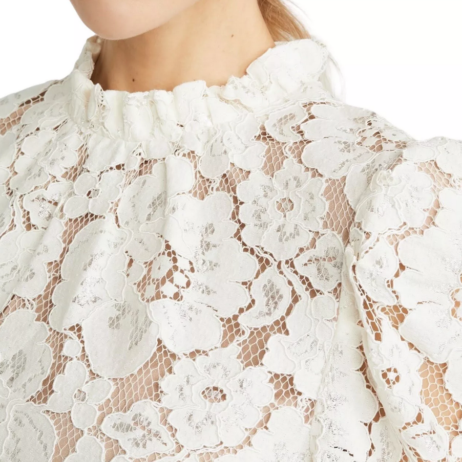 wayf white lace dress WAYF Emma White Lace Dress Size Medium