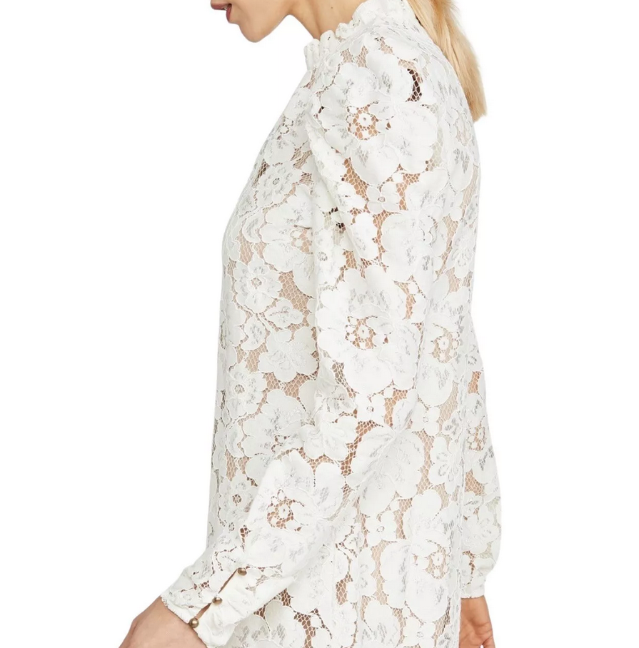 WAYF Emma Puff Sleeve Lace Dress DGFOutlet WAYF Emma Puff Sleeve Lace Dress DGFOutlet