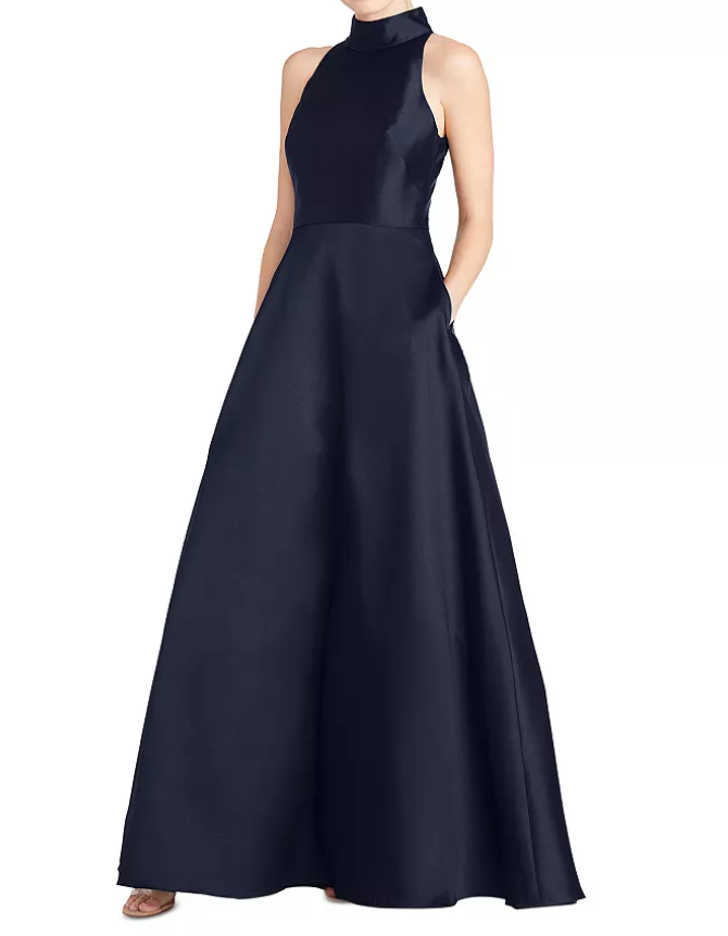 ML Monique Lhuillier High Neck Evening Gown