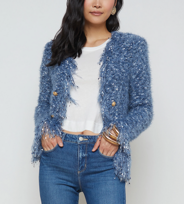 L'AGENCE Azure Cardigan Blazer