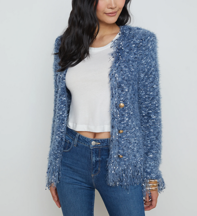 L'AGENCE Azure Cardigan Blazer