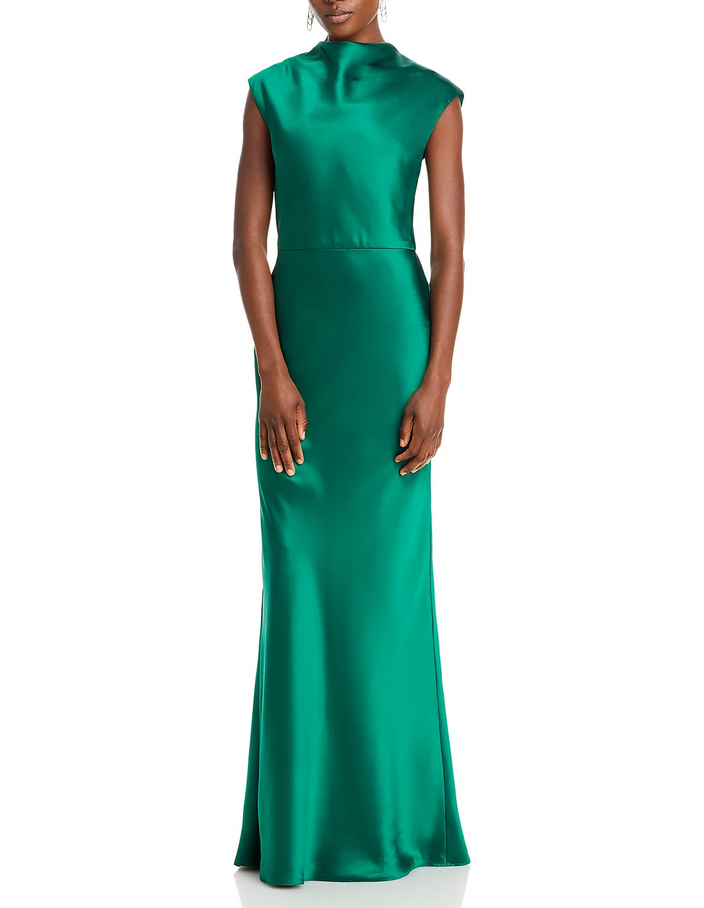 Amsale High Cowl Neck Gown