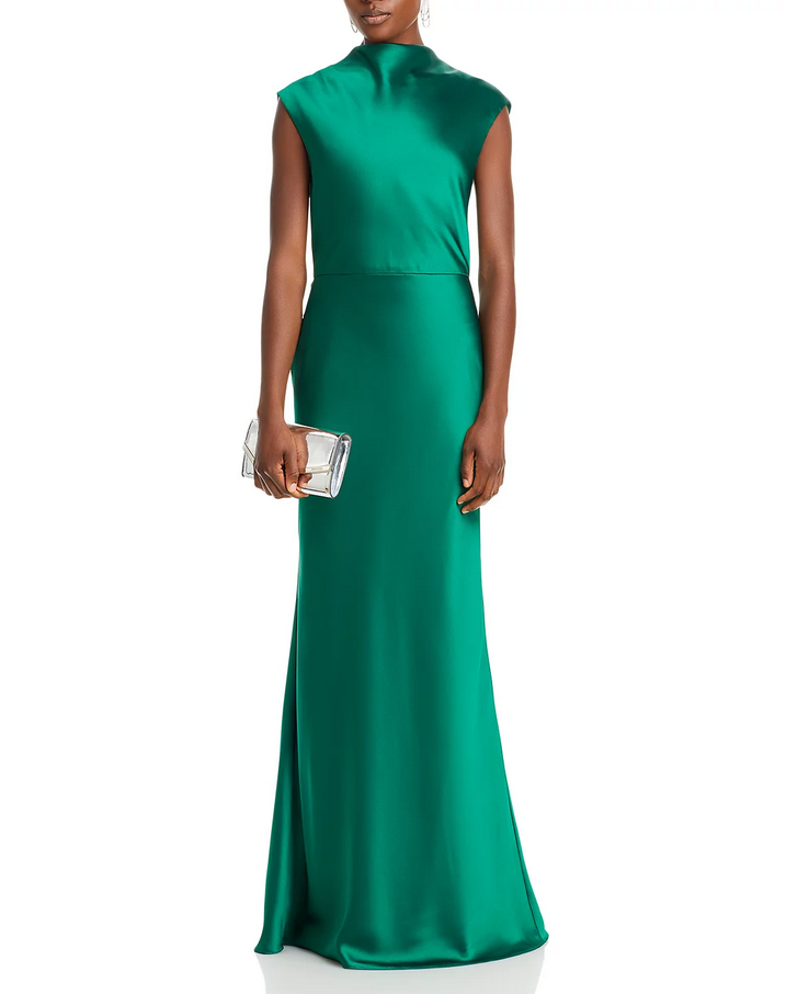 Amsale High Cowl Neck Gown