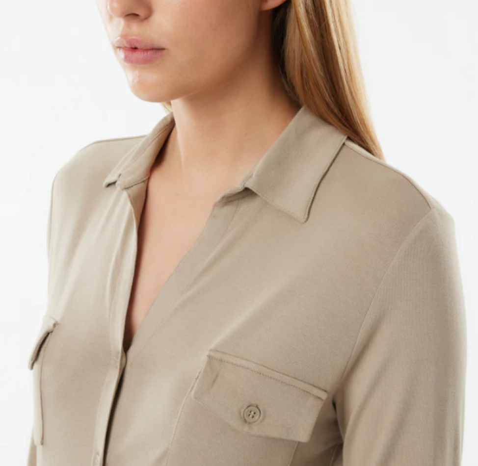 Majestic Filatures Point Collar Button Front Shirt