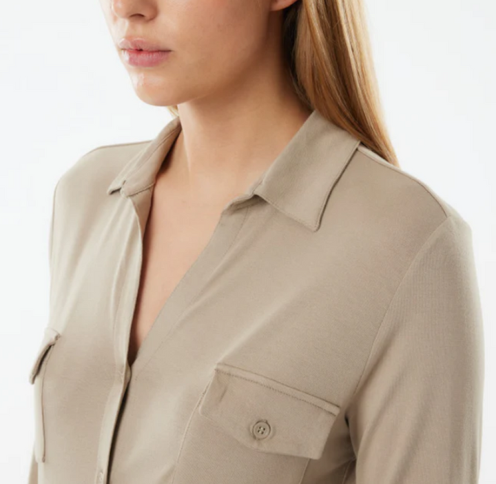 Majestic Filatures Point Collar Button Front Shirt