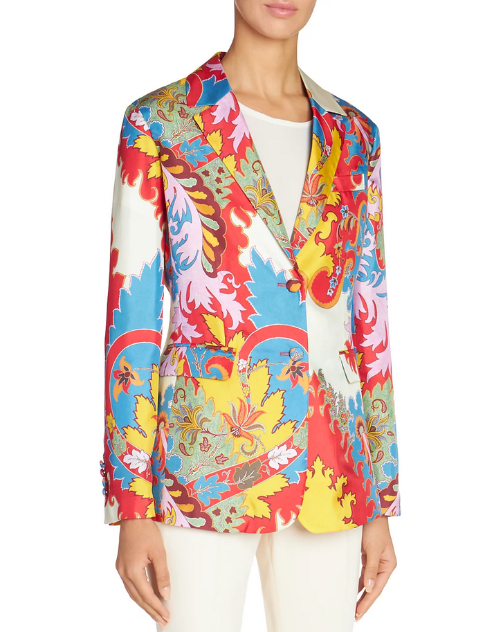 Etro Printed Button Front Blazer