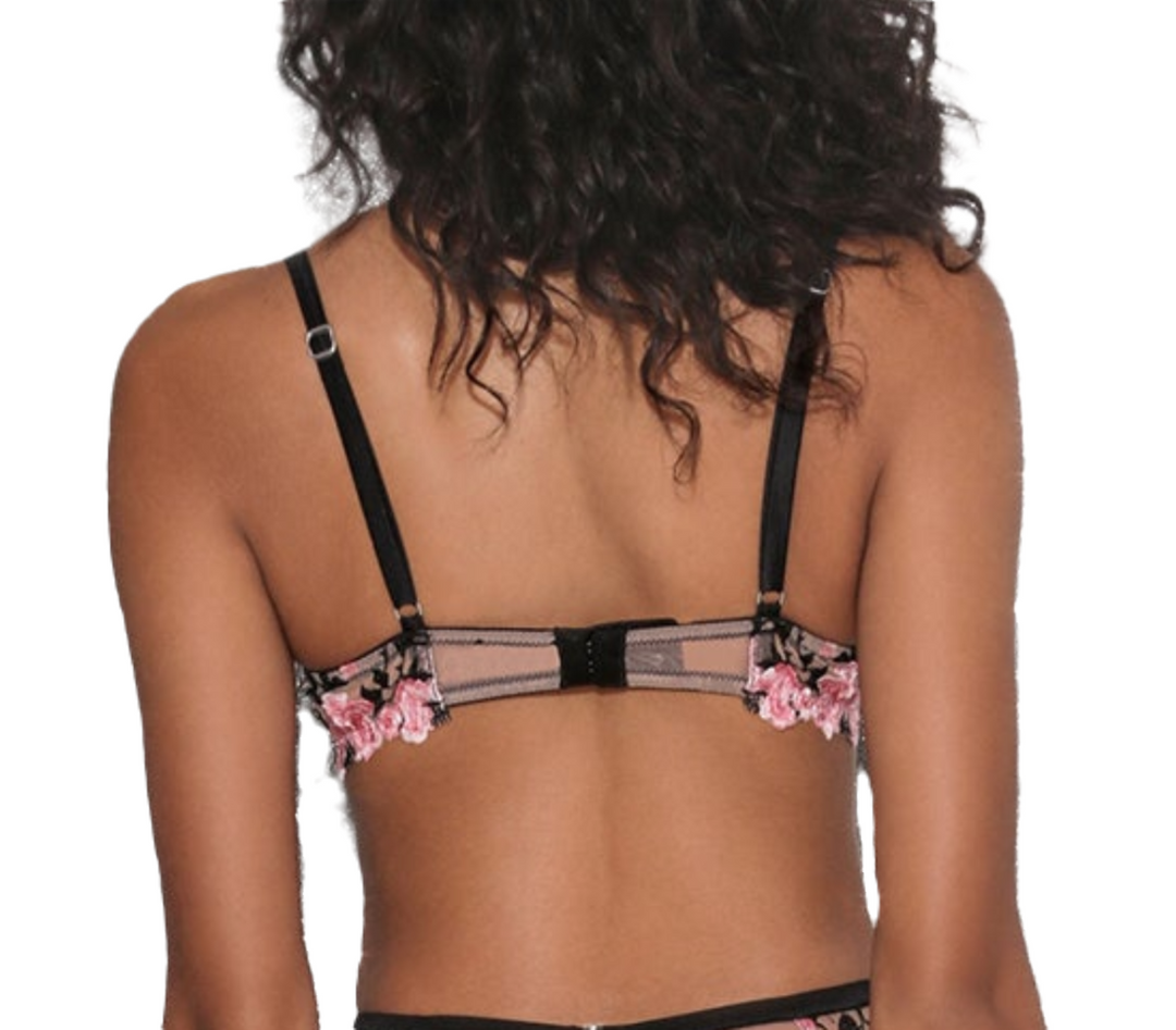 Fleur du Mal Roses and Thorns Embroidered Demi Bra