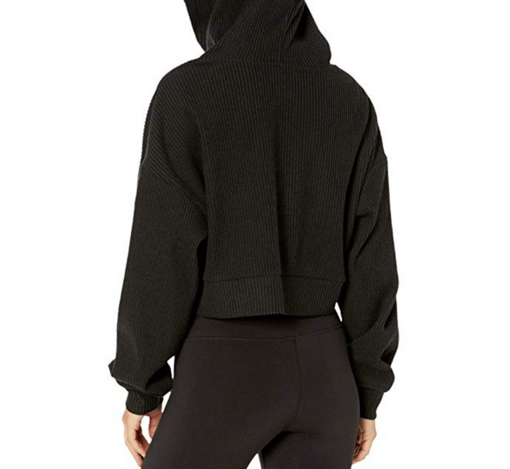 Alo Yoga Muse Rib-Knit Hooded Sweatshirt