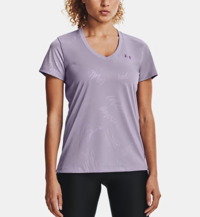 Under Armour Wordmark Emboss V-Neck Short Sleeve Tee