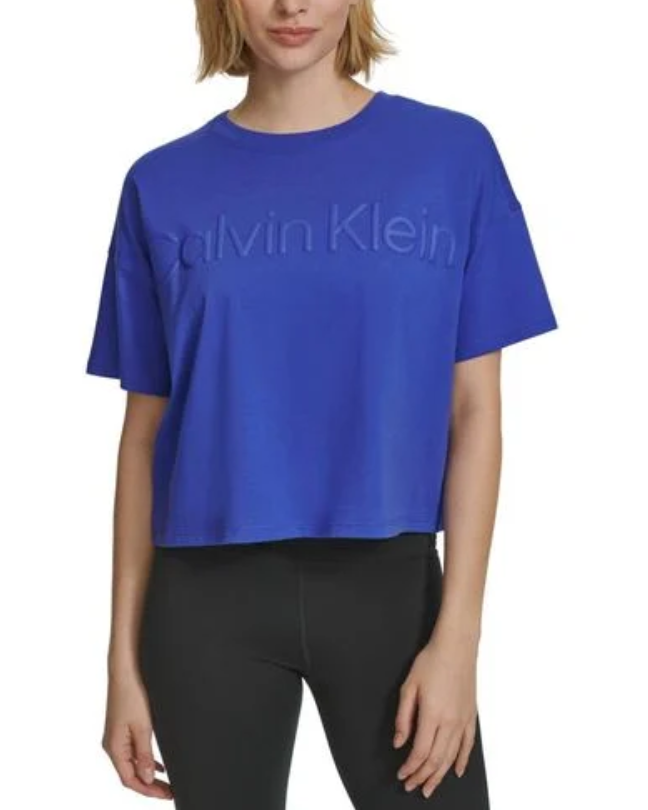 Calvin Klein Raised Logo Cropped T-Shirt