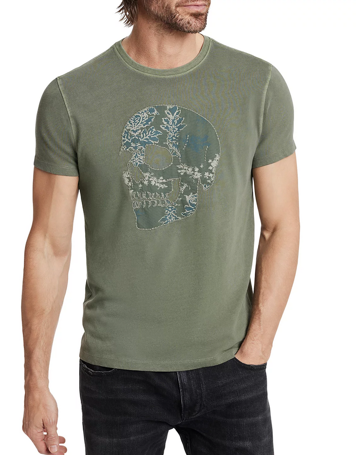 John Varvatos MEN Applique Skull Short Sleeve Crewneck Tee