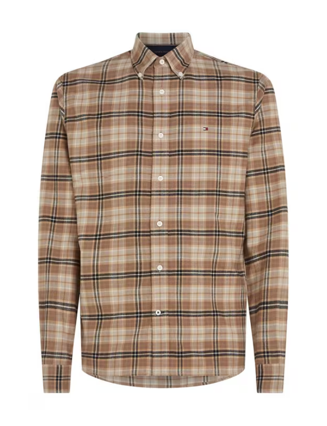 Tommy Hilfiger MEN Regular-Fit Brushed Plaid Shirt