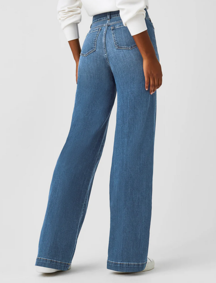 SPANX® EveryWear Seamed-Front Wide Leg Jeans