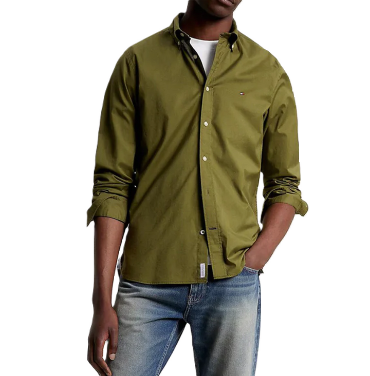 Tommy Hilfiger MEN Regular-Fit Flex Button-Down Brushed Twill Shirt