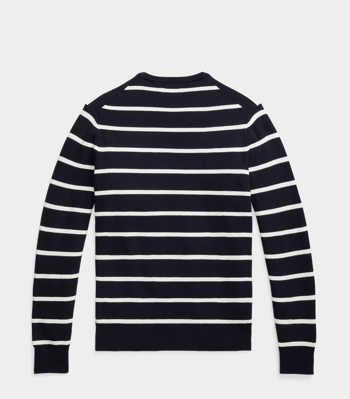 POLO Ralph Lauren MEN Striped Mesh-Knit Cotton Sweater