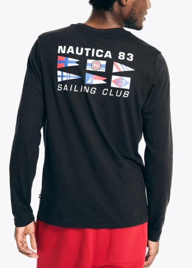 Nautica MEN Logo Graphic Long-Sleeve T-Shirt