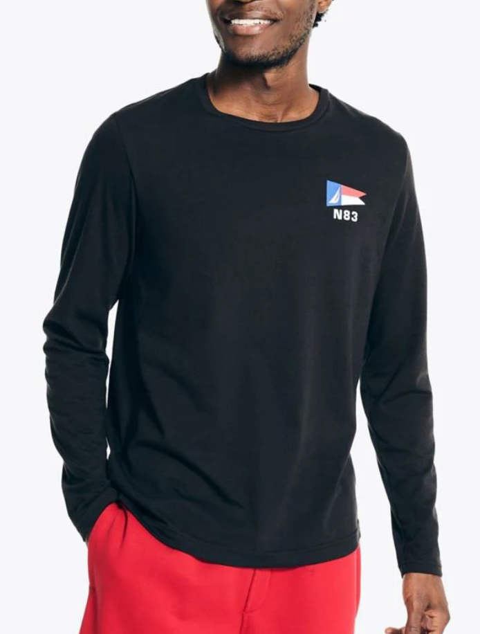 Nautica MEN Logo Graphic Long-Sleeve T-Shirt