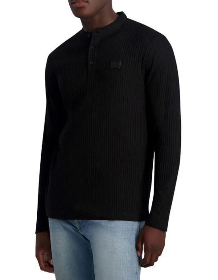 Karl Lagerfeld Paris MEN Ribbed Box Logo Henley